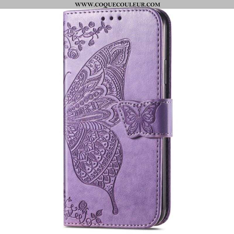 Housse Moto G73 5G Papillon Baroque