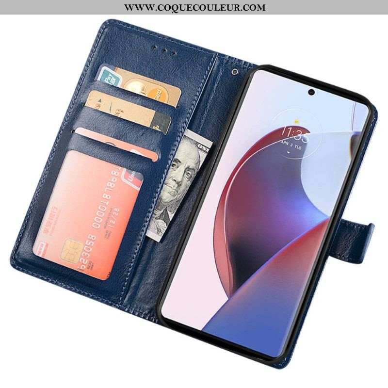 Housse Moto G73 5G Simili Cuir IDEWEI