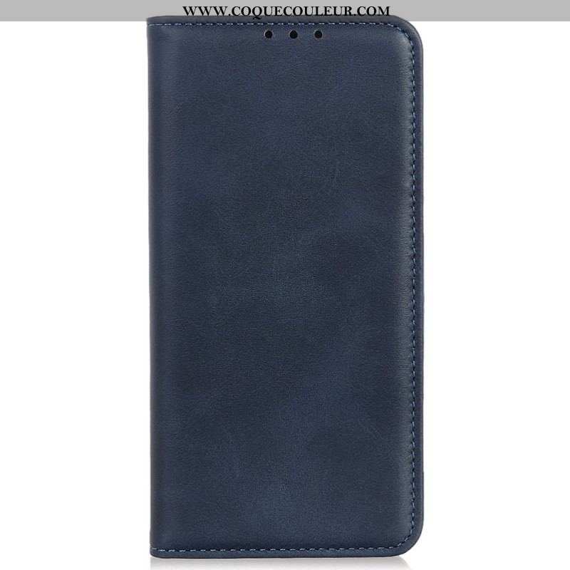 Flip Cover Moto G73 5G Cuir Fendu Élégance