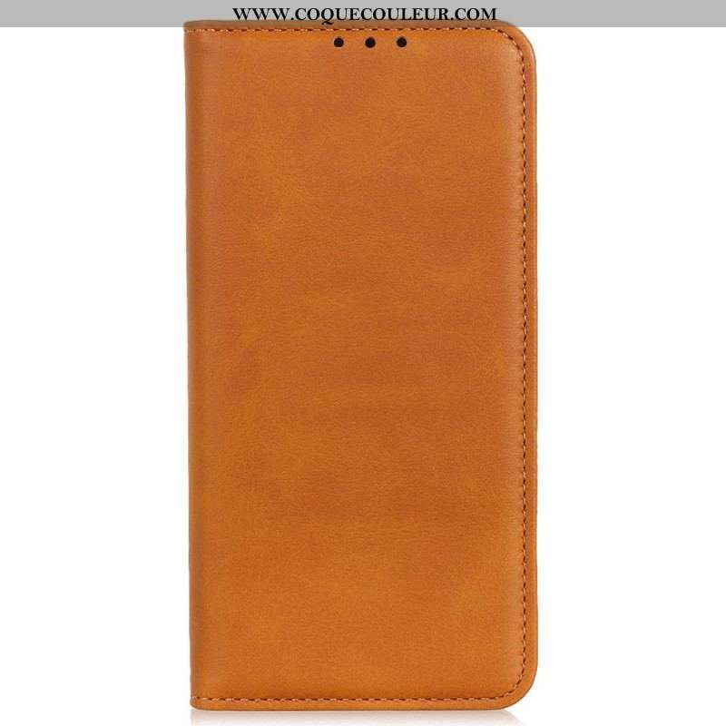 Flip Cover Moto G73 5G Cuir Fendu Élégance