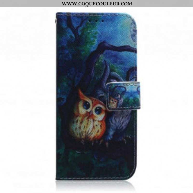 Housse Motorola Edge 20 Lite Peinture de Hiboux