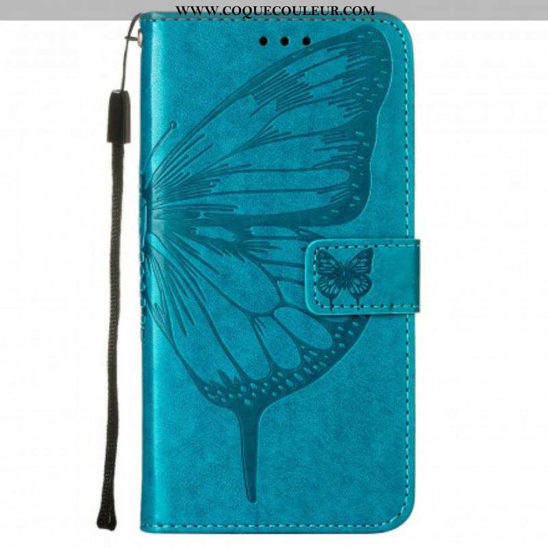 Housse Motorola Edge 20 Lite Papillon Design avec Lanière