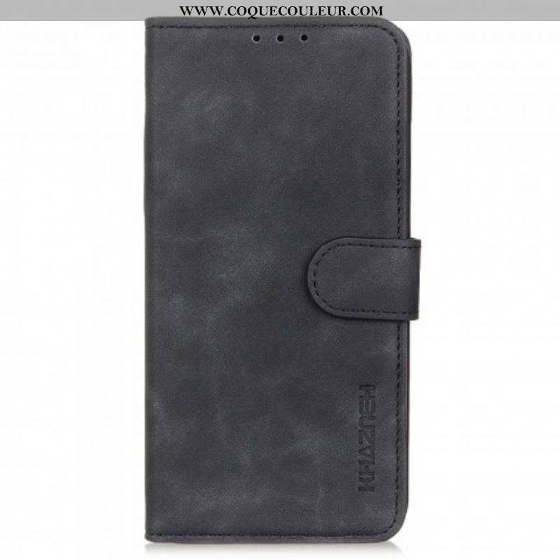 Housse Motorola Edge 20 Lite Effet Cuir Vintage KHAZNEH