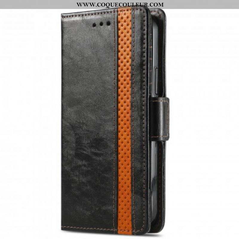 Housse Motorola Edge 20 Lite Bicolore Double Fermoir