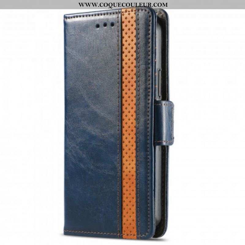 Housse Motorola Edge 20 Lite Bicolore Double Fermoir