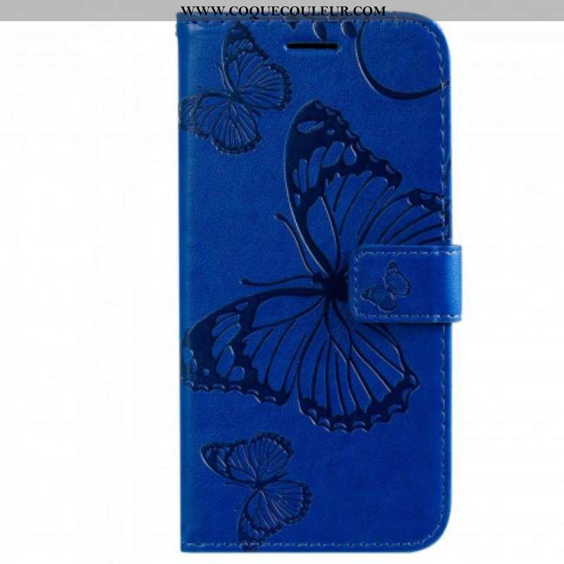 Housse Motorola Edge 20 Lite Papillons Géants à Lanière