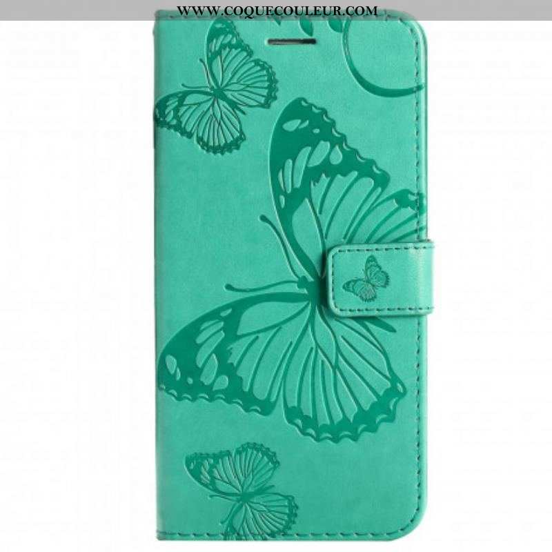 Housse Motorola Edge 20 Lite Papillons Géants à Lanière