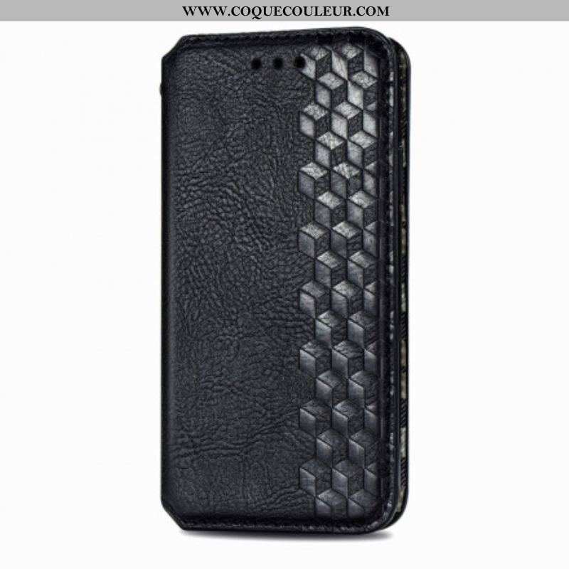 Flip Cover Motorola Edge 20 Lite Simili Cuir Texture Diamant