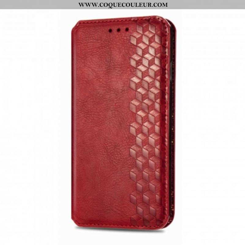 Flip Cover Motorola Edge 20 Lite Simili Cuir Texture Diamant