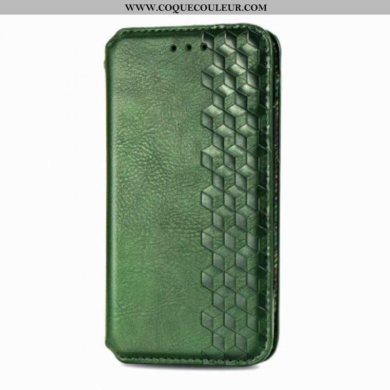 Flip Cover Motorola Edge 20 Lite Simili Cuir Texture Diamant