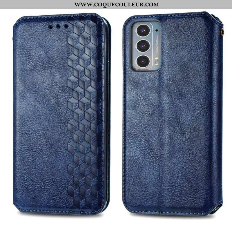 Flip Cover Motorola Edge 20 Effet Cuir Texture Diamant