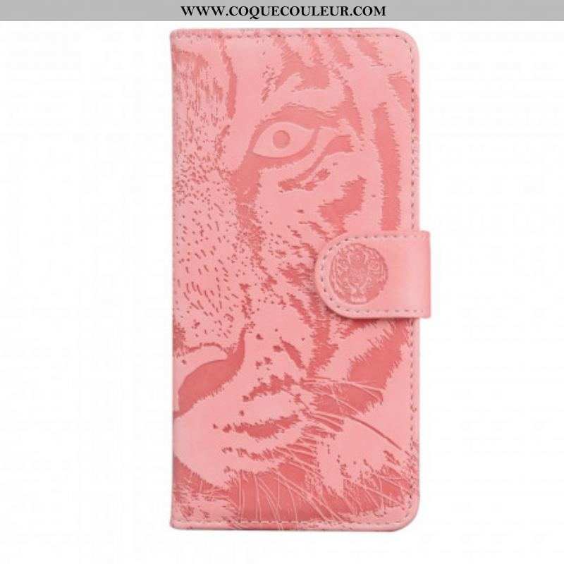 Housse Motorola Edge 20 Pro Empreinte Face de Tigre