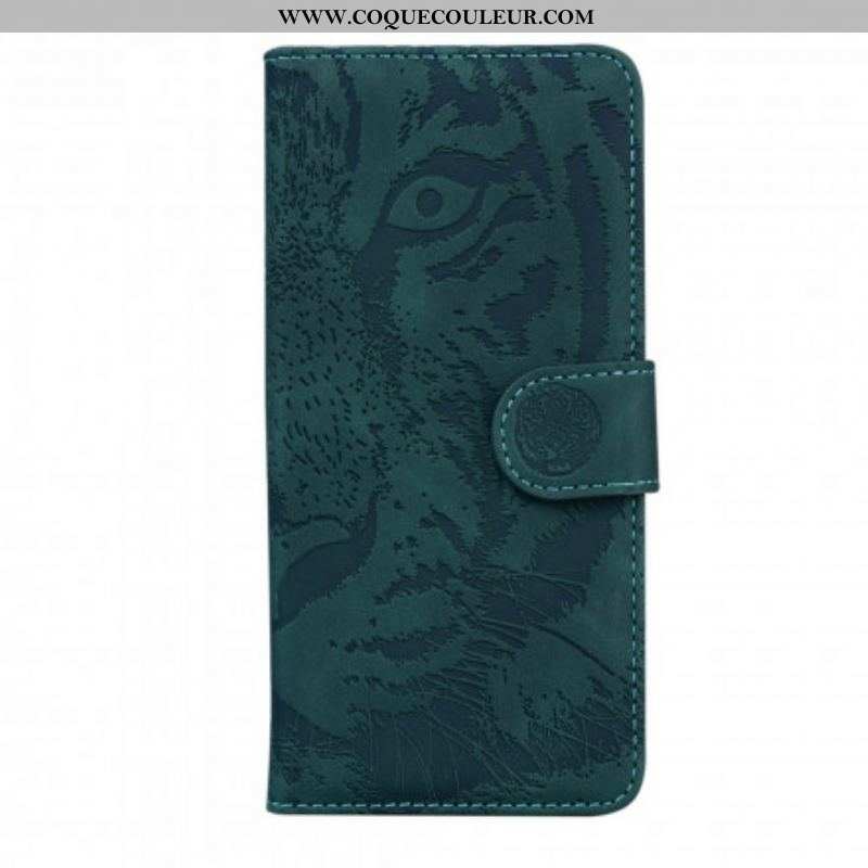 Housse Motorola Edge 20 Pro Empreinte Face de Tigre