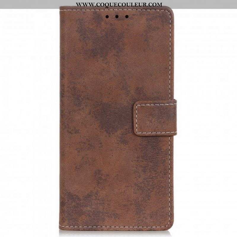 Housse Motorola Edge 20 Pro Simili Cuir Vintage