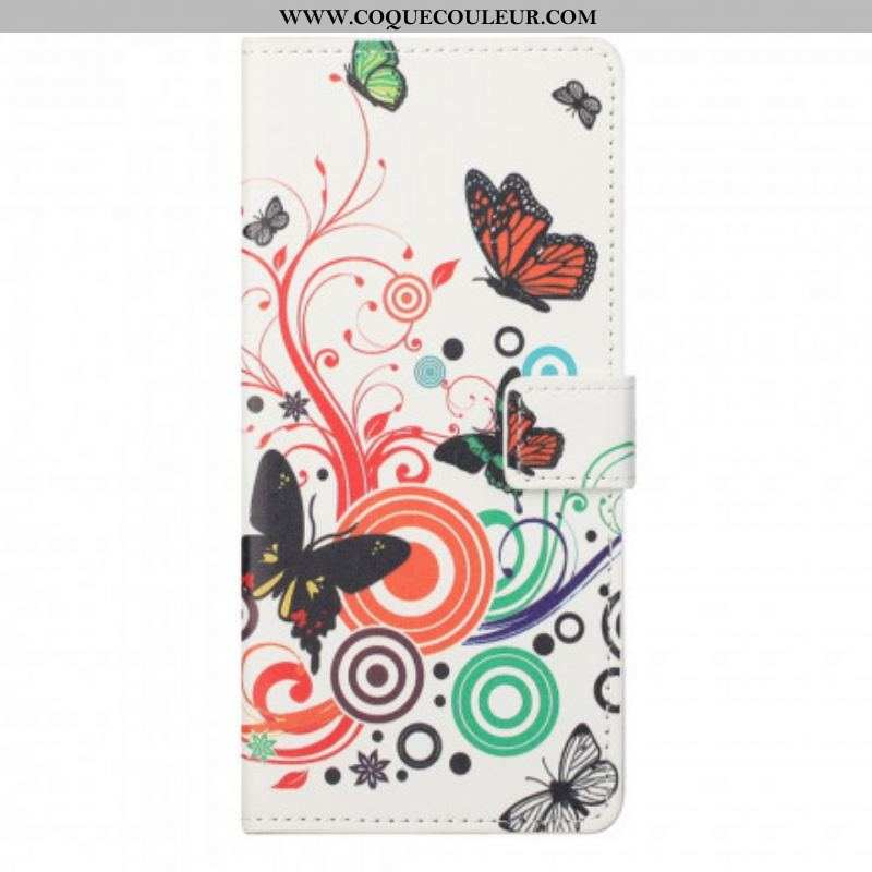 Housse Motorola Edge 20 Pro Papillons et Fleurs