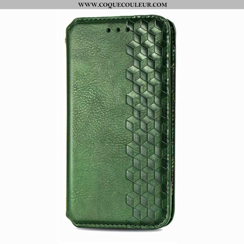 Flip Cover Motorola Edge 20 Pro Effet Cuir Texture Diamant