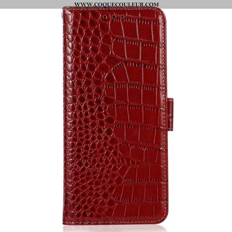 Housse Motorola Edge 40 Pro Style Crocodile RFID