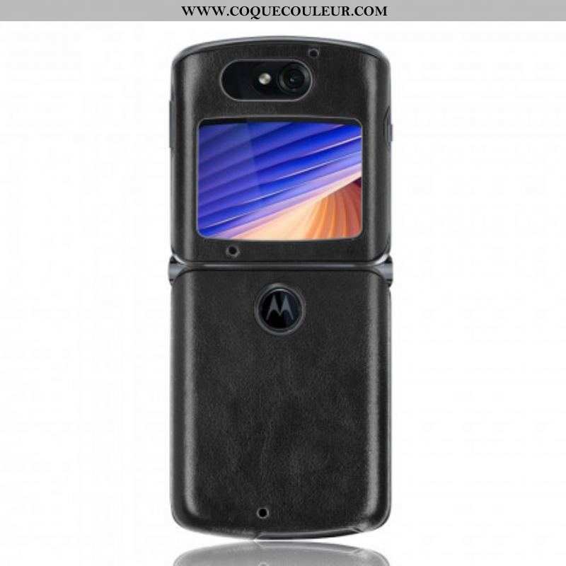 Coque Motorola Razr 5G Simili Cuir Litchi