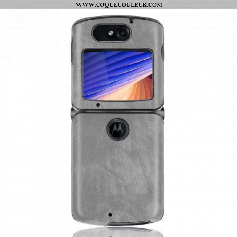 Coque Motorola Razr 5G Simili Cuir Litchi