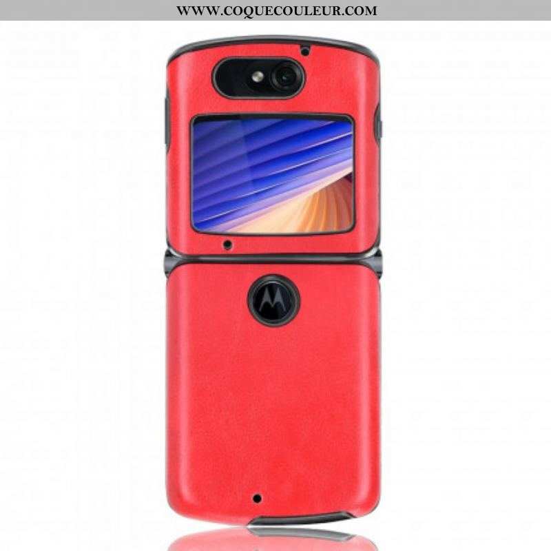 Coque Motorola Razr 5G Simili Cuir Litchi