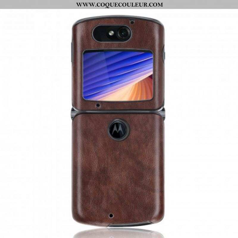 Coque Motorola Razr 5G Simili Cuir Litchi