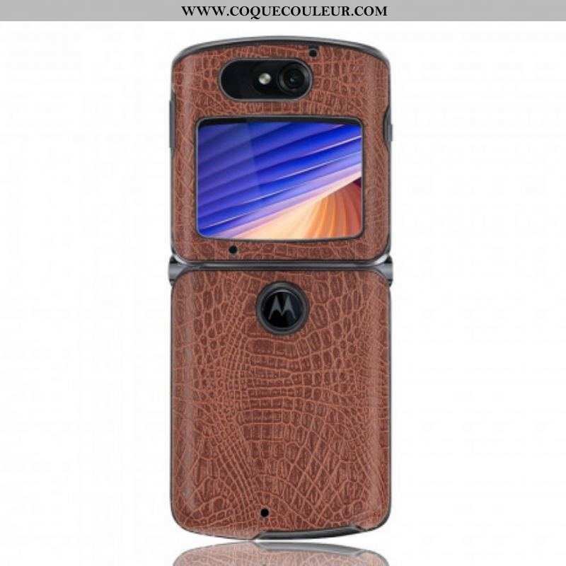 Coque Motorola Razr 5G Effet Peau de Crocodile