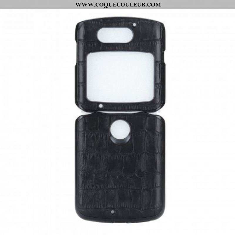 Coque Motorola Razr 5G Cuir Véritable Crocodile