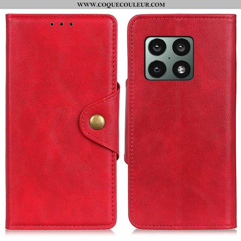Housse OnePlus 10 Pro 5G Simili Cuir Vintage et Bouton