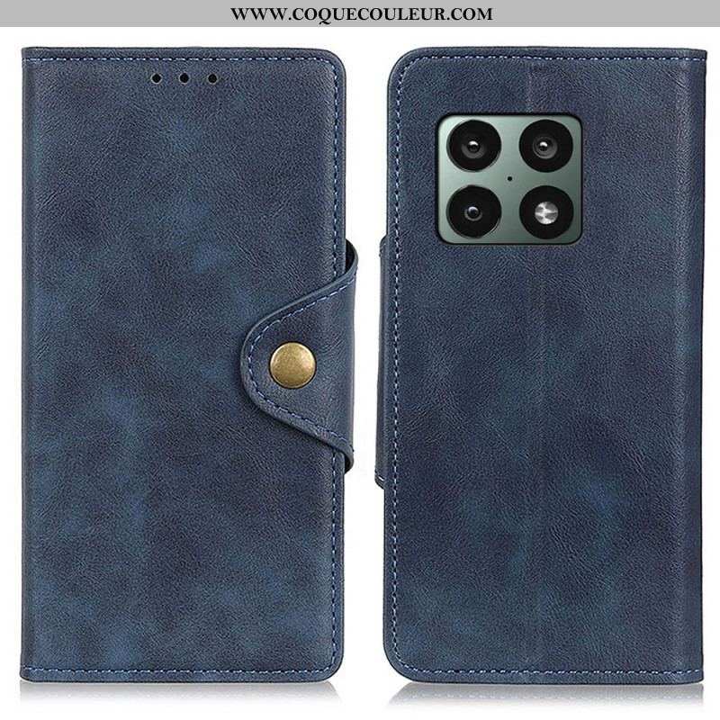 Housse OnePlus 10 Pro 5G Simili Cuir Vintage et Bouton