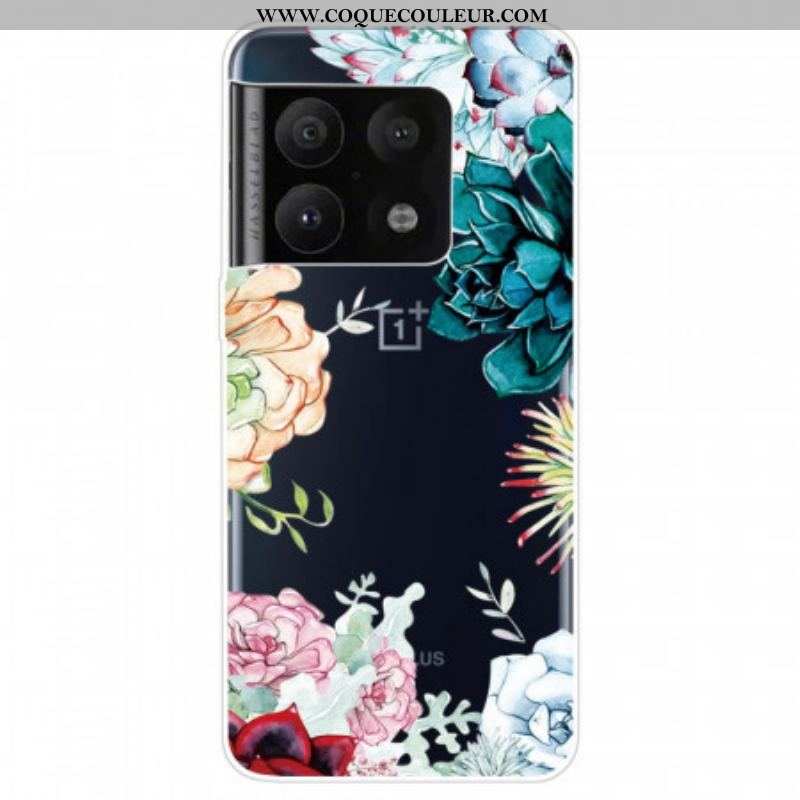 Coque OnePlus 10 Pro 5G Transparente Fleurs Aquarelle