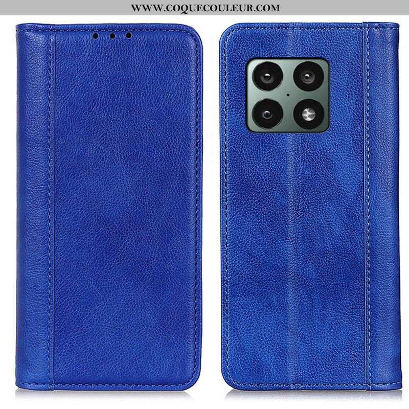 Flip Cover OnePlus 10 Pro 5G Version Coloré Cuir Litchi