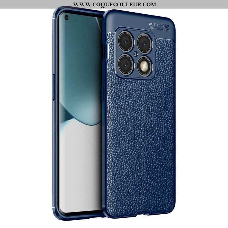 Coque OnePlus 10 Pro 5G Effet Cuir Litchi Double Line