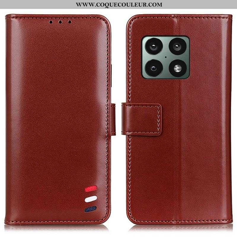Housse OnePlus 10 Pro 5G Effet Cuir Tricolore