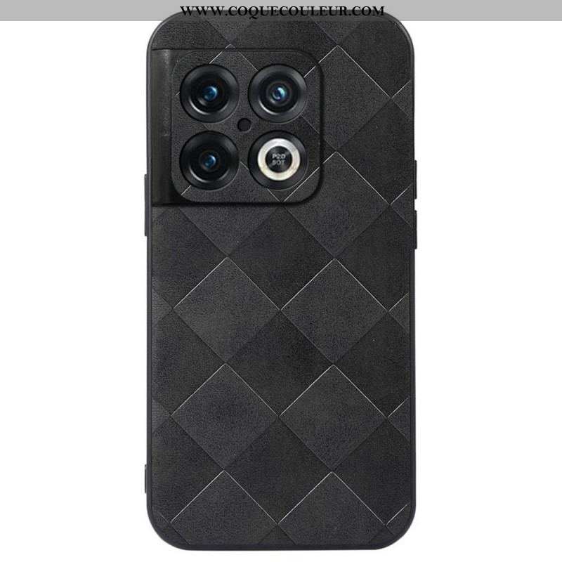 Coque OnePlus 10 Pro 5G Simili Cuir Design Tissé