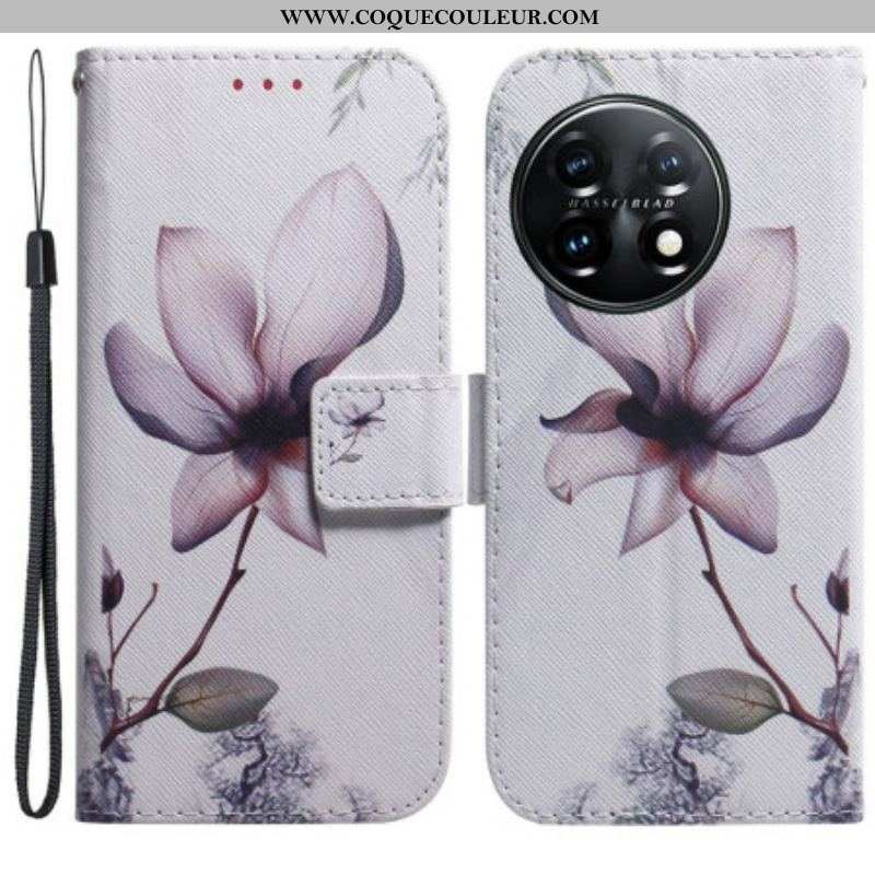 Housse OnePlus 11 5G Fleur Vieux Rose