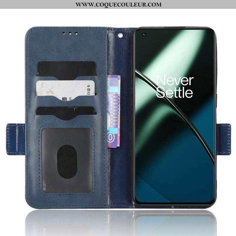 Housse OnePlus 11 5G Double Rabat et Motif Triangle