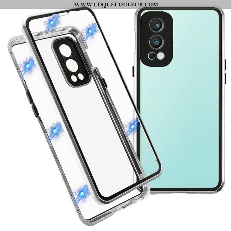 Coque OnePlus Nord 2 5G Deux Cotés Magnétique Verre Trempé et Métal