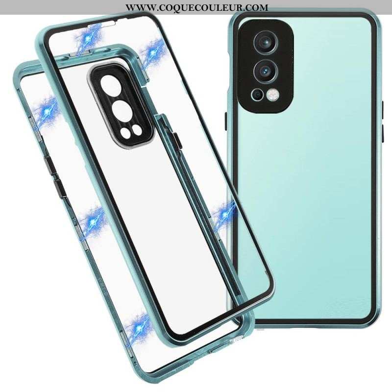 Coque OnePlus Nord 2 5G Deux Cotés Magnétique Verre Trempé et Métal