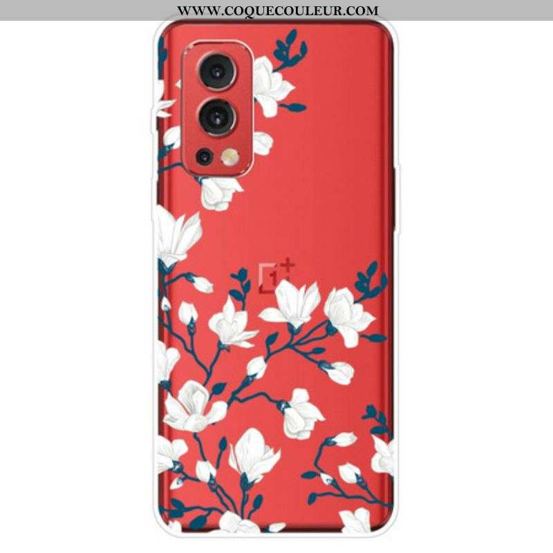 Coque OnePlus Nord 2 5G Fleurs Blanches