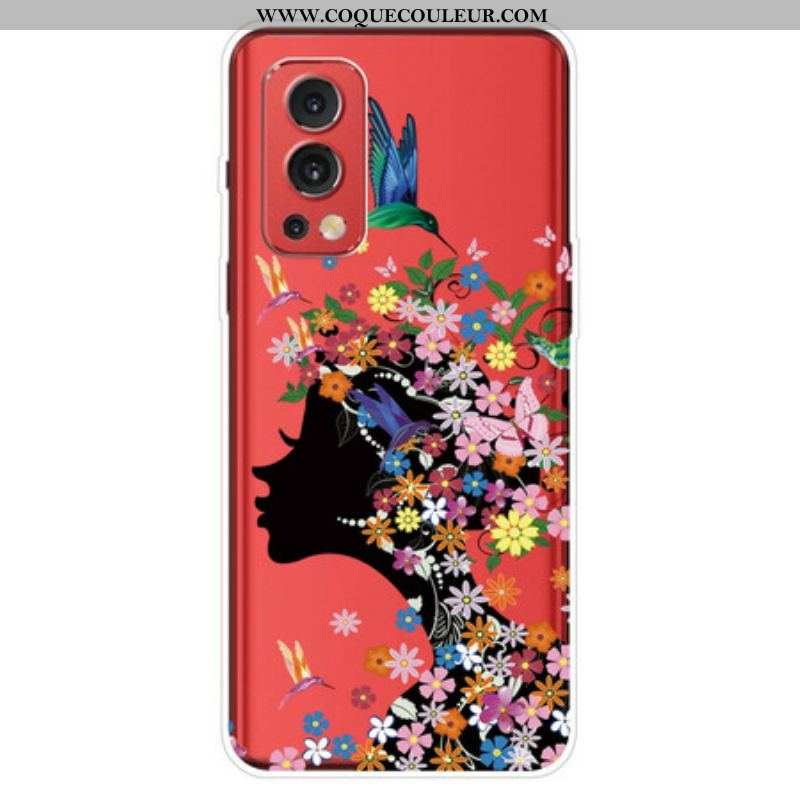 Coque OnePlus Nord 2 5G Transparente Chevelure Fleuri