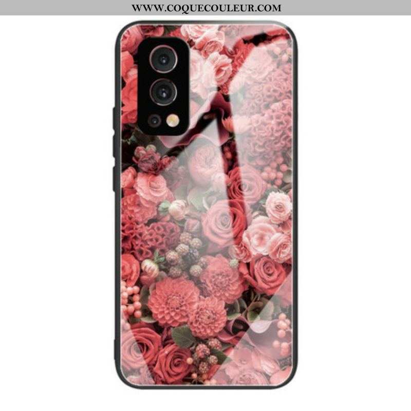 Coque OnePlus Nord 2 5G Verre trempé Fleurs Roses