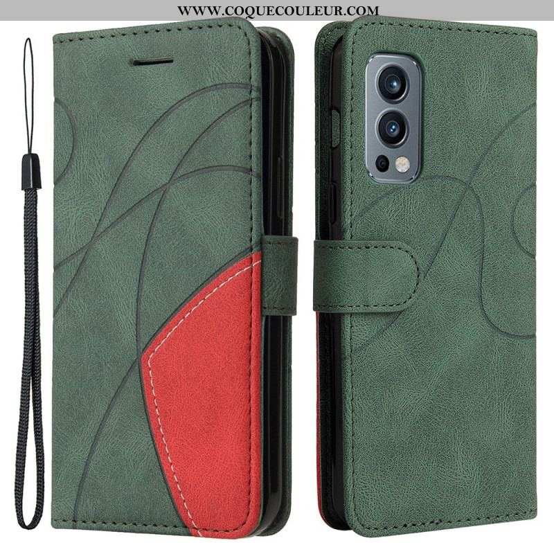 Housse OnePlus Nord 2 5G Simili Cuir Bicolore Signature