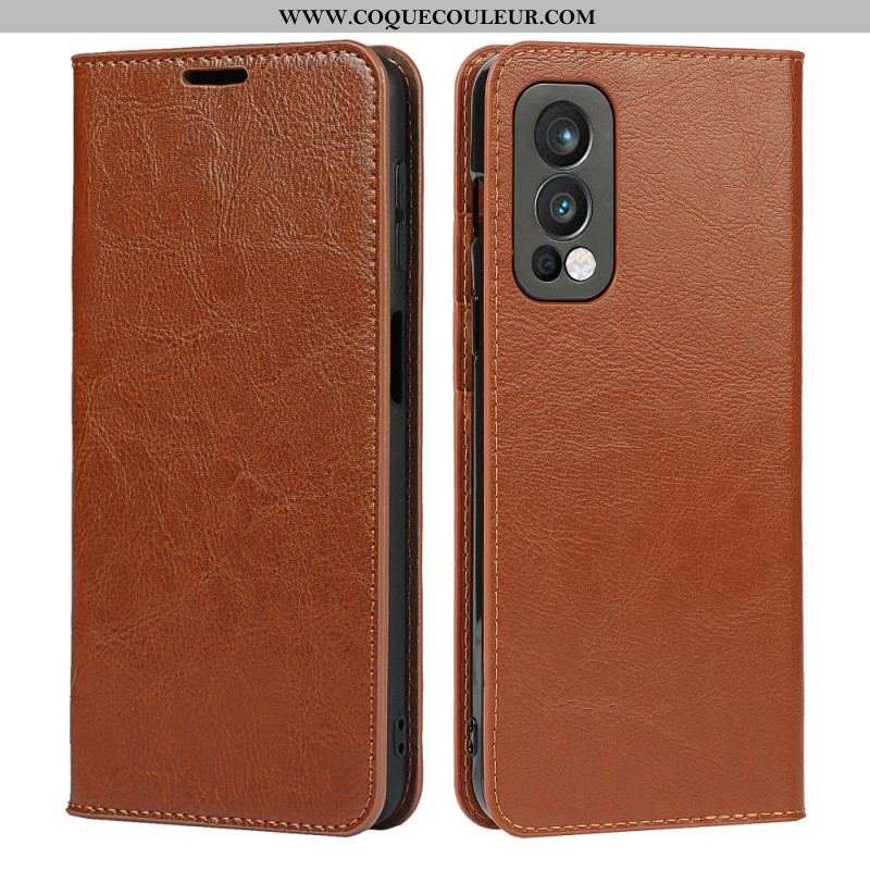 Flip Cover OnePlus Nord 2 5G Cuir Véritable