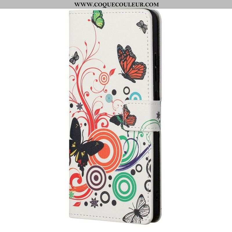 Housse OnePlus Nord 2 5G Variations Papillons à Lanière