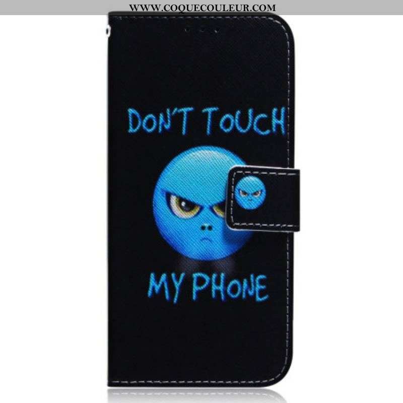 Housse OnePlus Nord 2T 5G Emoji Don't Touch My Phone à Lanière