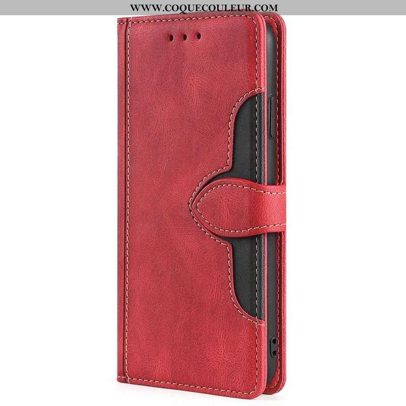 Housse OnePlus Nord 2T 5G Simili Cuir Bicolore Stylé