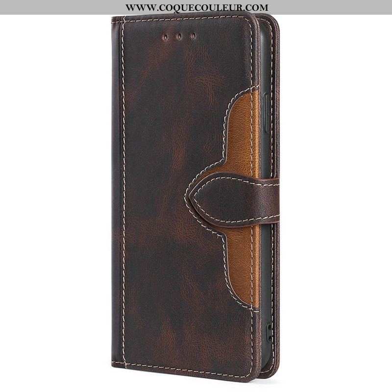 Housse OnePlus Nord 2T 5G Simili Cuir Bicolore Stylé