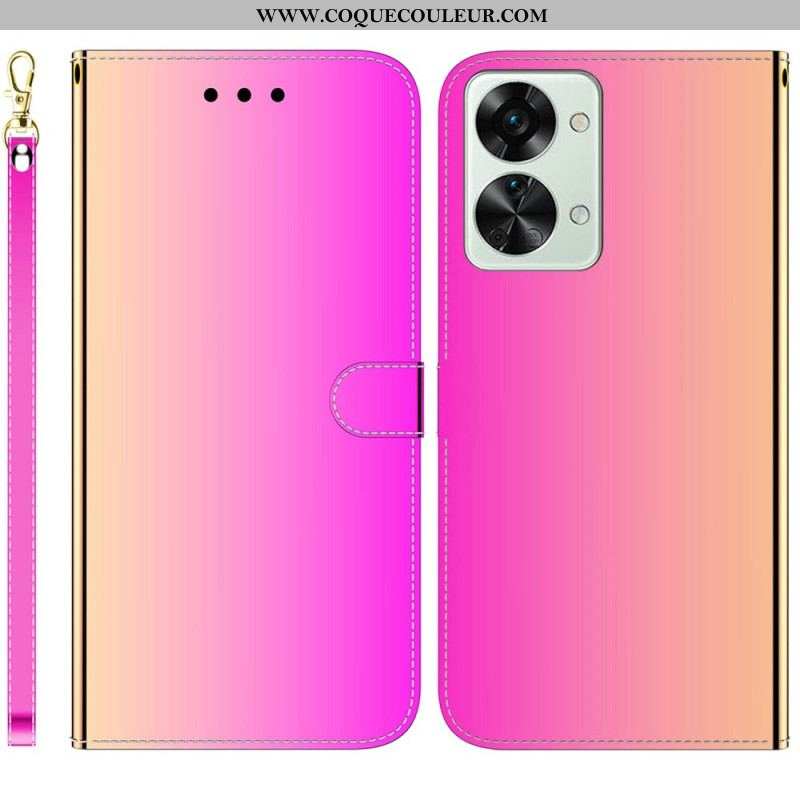 Housse OnePlus Nord 2T 5G Effet Miroir Simili Cuir