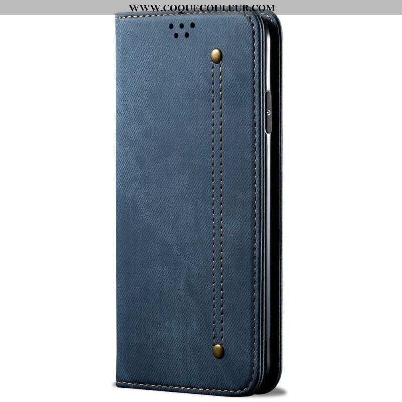 Flip Cover OnePlus Nord 2T 5G Tissu Jeans