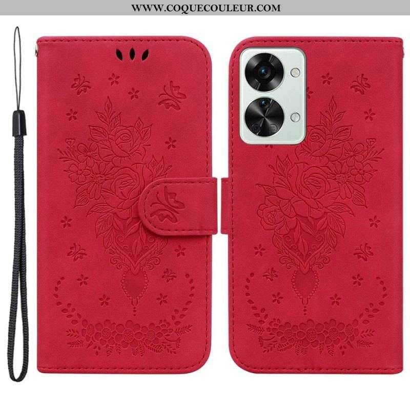 Housse OnePlus Nord 2T 5G Roses et Papillons